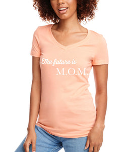 The Future is M.O.M ss v-neck fitted t-shirt