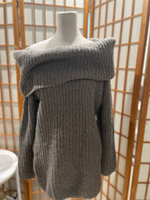 Load image into Gallery viewer, ENTRO off-the shoulder chunky ribbed knit sweater dress