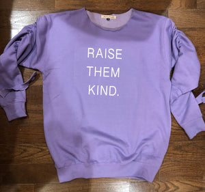 Raise Them Kind embellished side ruching sweatshirt