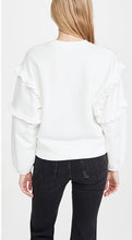 Load image into Gallery viewer, French Terry HUE-man ruffled tier gathered sleeve top