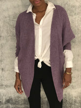 Load image into Gallery viewer, Ribbed knit dolman sleeve cardigan sweater