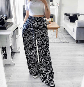 Gathered waist wide leg relax fit pants