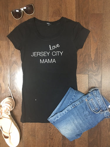 LOVE destination MAMA (different cities) crewneck fitted tee