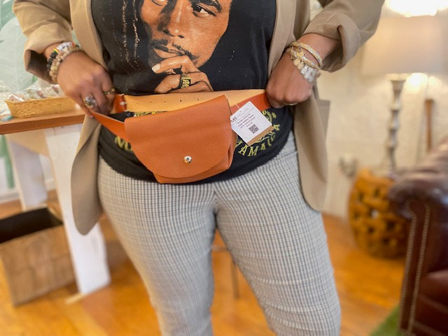 Fanny Pack Waist Bag Hip Belt Pouch Travel Purse Genuine Leather Mini –  LINDSEY STREET