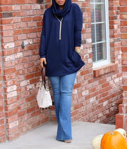 hooded tunic asymmetrical hem dress/top